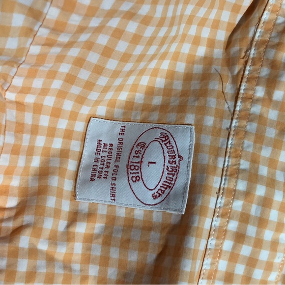 Brooks Brothers Shirt Mens Large Orange Check Long Sleeve Preppy Business D20 - Picture 8 of 8